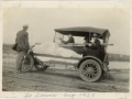Ed Hanson, Wallace Hanson, Hulda Hanson and Lawrence Rudeen in Model T Ford, August 1923.